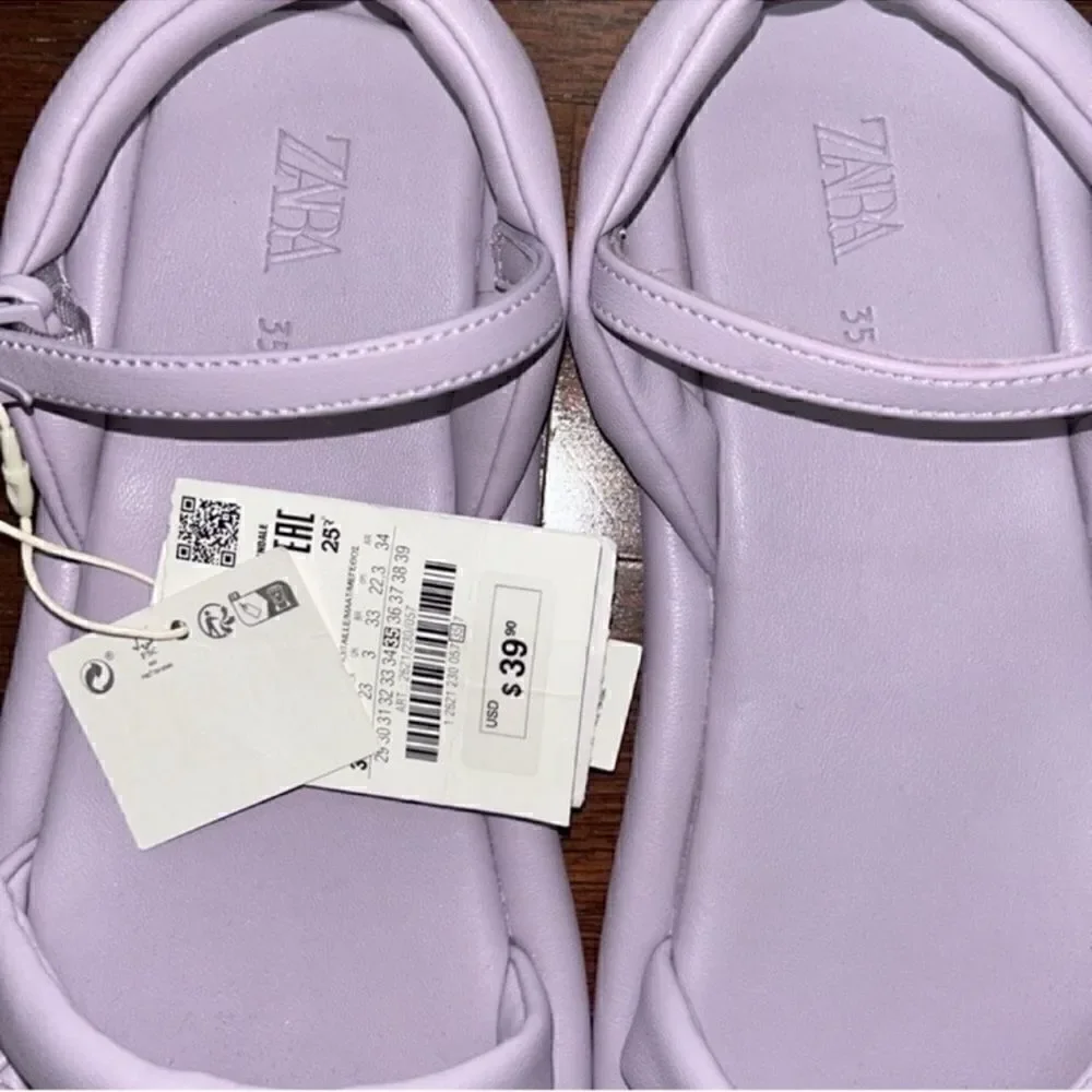 Zara Girls Lavender/Purple Sandals (Size 3.5)